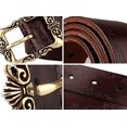 thumbnail image 3 of ORUYROP Coffee Retro Leather Pin Buckle Belt Flower Print Designer Belt for Women, 3 of 5