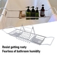 thumbnail image 4 of Panier de Baignoire Réglable et Extensible, Plateau de Baignoire Extra Grand Extensible en Acier Inoxydable avec Support pour Téléphone, Porte-Livres pour Étagère de Baignoire, Accessoires de Salle de Bain Pratiques pour Savon, 4 of 7