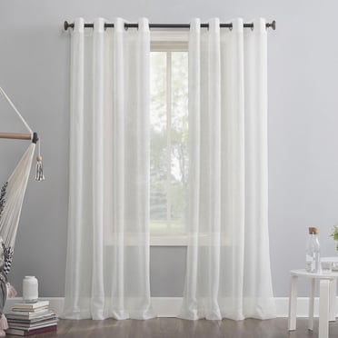 Mainstays Crushed Voile 2-Pack Sheer Grommet Window Curtains Panel Pair