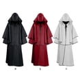 thumbnail image 4 of yingyy Cape d'Halloween à Capuche Cape Effrayante Robe de Couleur Unie Costume Carnaval Rouge G, 4 of 6