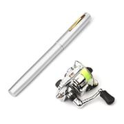 Amdohai Pocket Collapsible Fishing Rod Reel Combo Mini Pen Fishing Pole Kit Telescopic Fishing Rod Spinning Reel Combo Kit