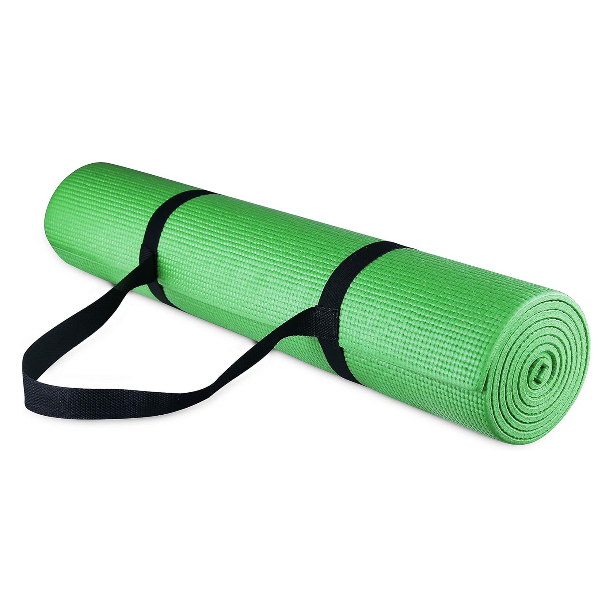 Fitvids 1/4-Inch High Density Thick Non Slip Workout Yoga Mat with Carry Strap, Green