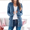 thumbnail image 2 of Kcodviy Sweaters Womens Open Sleeve Corset Back Winter Coat Knit Boho Long Patchwork Plus Size Button Sweaters for Women Coat Cardigan Pockets Front Fuzzy Coats Sweater, 2 of 5