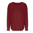 thumbnail image 4 of Yuyuzo Chemises à Manches Longues pour Femmes Col Rond Décontracté Tunique Couleur Unie Hauts Amples Confortables, 4 of 7