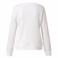 thumbnail image 5 of Leutsin Ladies O-Neck Solid Color Printing Long-Sleeved Loose Striped Casual Top, 5 of 5
