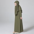 thumbnail image 5 of MEZZALL Robe pour Filles à Manches Longues Robe de Prière Hijab pour Enfants Filles Abaya Classique Robe d'Été pour Tout-Petits, Vert, 7-8 Ans, 5 of 5