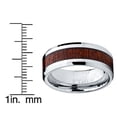 thumbnail image 4 of 8MM Men's Tungsten Carbide Ring Wedding Band Wood Inlay, 4 of 5