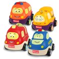 thumbnail image 1 of Kidzlane Pull Back Cars - Set of 4 Town Vehicles, Soft & Sturdy Push and Go Toys, 1 of 5