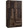 thumbnail image 1 of Pemberly Row Armoire Garde-Robe en Bois d'Ingénierie en Pin Rustique Récupéré/brun, 1 of 14