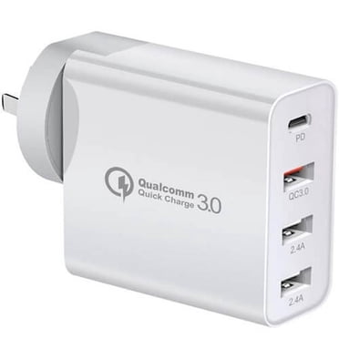 Chargeur USB-C 48W Bloc de Charge Rapide 4 Ports Chargeur Mural USB PD avec Adaptateur d'Alimentation Rapide Compatible pour iPhone14/13/Pro Max, iPad Samsung S22 S21 S9, Google Pixel 6 Tablette