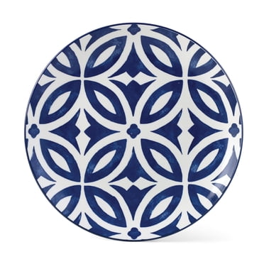 Mainstays Glazed Blue pattern Round Stoneware Dinner Plate, 10.5”