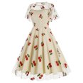 thumbnail image 1 of Été jusqu'à 65 % de Rabais Iumwxz Robe à Manches Courtes Col Rond pour Femmes Robe en Tulle Tunique à Fermeture Éclair Robe Princesse Imprimé Fruits Robes d'Été pour Femmes Robe Habillée pour Extérieur, 1 of 6