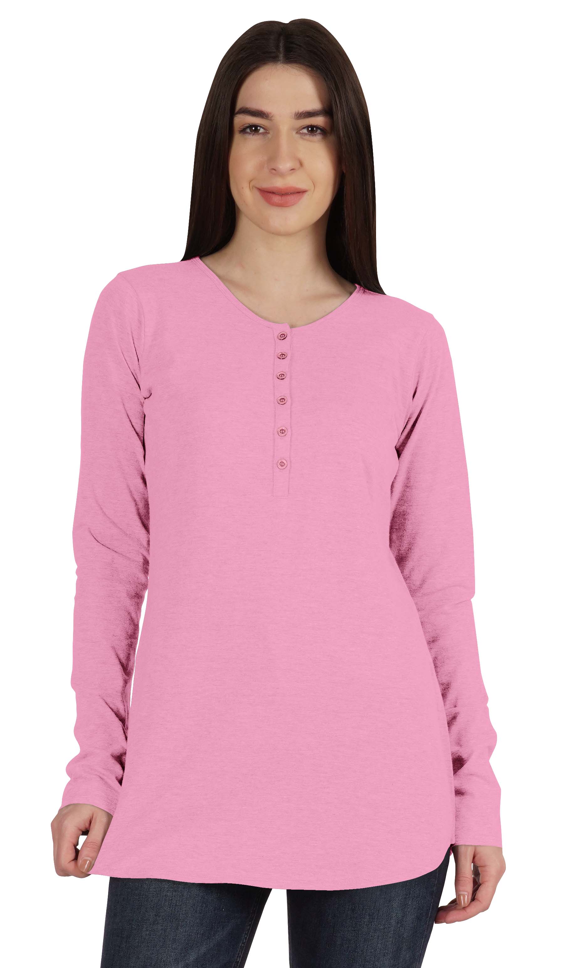 Inkmeso Tshirt With Buttons Jersey Tee Long Sleeve Top For Women