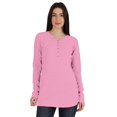 thumbnail image 1 of Inkmeso Tshirt With Buttons Jersey Tee Long Sleeve Top For Women, 1 of 8