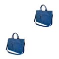 thumbnail image 3 of kurtrusly Style With Trendy And Spacious Tote Bag Fashionable And Versatile Messenger Bag navy blue 2Set, 3 of 6