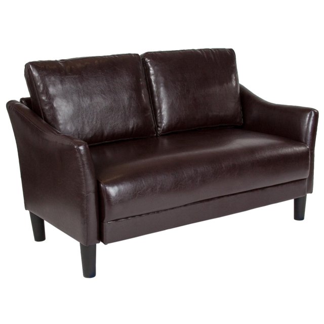 Asti Upholstered Loveseat in Dark Gray Fabric