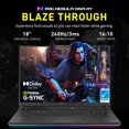 thumbnail image 4 of ASUS ROG Strix 18" 240Hz QHD Gaming Laptop, Intel i9-13980HX, NVIDIA GeForce RTX 4070, 32GB DDR5, 2TB SSD, Per-Key RGB Backlit Keyboard, Webcam, WiFi 6E, Win 11 Pro, Gray, 256GB Hotface Extension Set, 4 of 9