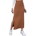 thumbnail image 4 of Slit Long Skirt, Bodycon Long Skirt Easy Matching Versatile  For Party Green,Red,Brownness,Brown,Black, 4 of 6