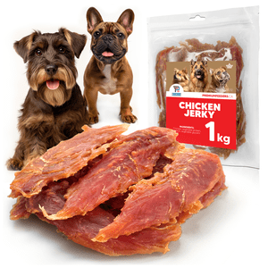 Premium Feeders Chicken Jerky Dog Treats 1kg – 100% Natural Chicken Strips – High Protein Low Fat Rawhide-Free Treat - Healthy Chews for Training & Rewards – Great for Puppies, Small Medium Large Dogs