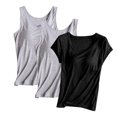thumbnail image 1 of Diufon Lot de 3 Hauts pour Femmes Sans Manches & Manches Courtes Blouse Décontractée d'Entraînement d'Été Basique Col Rond, 1 of 2