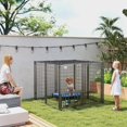 thumbnail image 2 of PawHut Enclos pour Chien Extérieur avec Bols pour Chien Ajustables et Rotatifs, Housse Pare-Soleil, 2 of 10