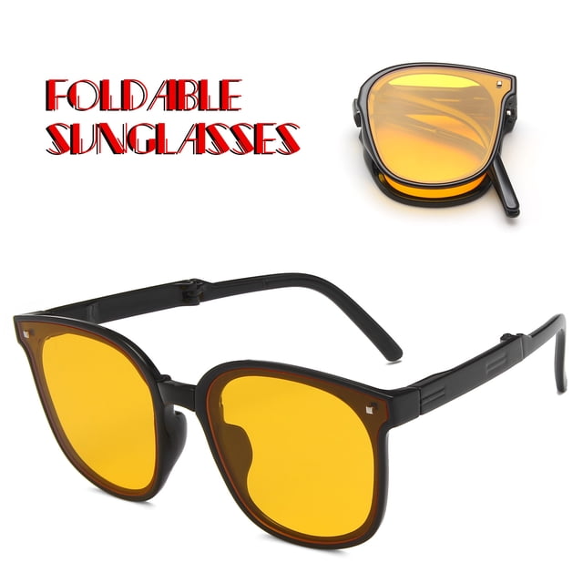 Lunettes de Soleil Tendance pour Femmes Hommes Polarisées Pliables Rondes Chic Rétro