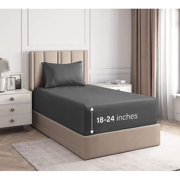 Extra Deep Pocket Sheets-4 Piece Sheet Set-king Size Sheets Deep Pocket-extra Deep Bed Sheets-deep King Fitted Sheet Set-super And Ultra Deep Sheets