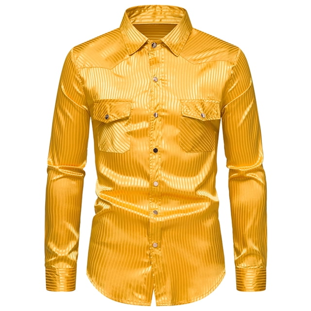 XZNGL Chemise en Denim Homme Décontractée Unie Mode Sport à Rayures Double Poche Manches Longues à Boutons-Pression Chemise Chemise pour Homme Décontractée