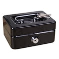 thumbnail image 2 of Metal Cash Box with Money Tray Lock Box, Mini Money Saving Organizer for Household Cash Management, Portable Money Storage Safe for Car, 2 of 7