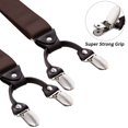 thumbnail image 2 of Buyless Fashion Bretelles Formelles pour Hommes en Sergé de Satin, Lot de 2 - Dos en Y Ajustable à 6 Pinces de 48 Pouces - Bout en Cuir de 1 1/4 Pouces, 2 of 7