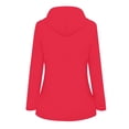 thumbnail image 2 of PEZHADA Économies d'Automne Manteau de Pluie Imperméable pour Femmes, Coupe-Vent Manteau de Voyage, Manteau de Pluie Uni pour Femmes Extérieur Grande Taille Imperméable à Capuche Coupe-Vent Rouge, 2 of 3