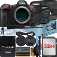 thumbnail image 1 of Canon EOS R5 C Appareil Photo de Cinéma Sans Miroir avec Objectif RF 24-105mm + EF 75-300mm + Carte Mémoire 32 Go + Étui + Flash LED + Ensemble d'Accessoires ZeeTech, 1 of 5