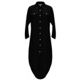 thumbnail image 4 of CEHVOM Robe d'Été pour Femme, Couleur Unie, Décontractée, à Manches Longues, Col Rabattu, Robe Maxi Décontractée de Plage, Solde, 4 of 4