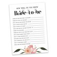 thumbnail image 2 of Inkdotpot 50-PackFloralWho Know The Bride Best How Well Do You Know The Bride Bridal Shower Bachelorette PartyGameActivityCards, 2 of 7