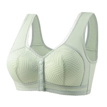 Amzcrzy Soutiens-gorge Surdimensionnés pour Femmes Sans Armature Fermeture avant Confort Aînées Soutien-Gorge Sans Fil à Fermeture à Pression