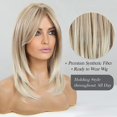 thumbnail image 3 of Long Layered Wigs for Women Middle Part Synthetic Hair Wig with Bangs for Daily Use Perruques A5, 3 of 7