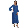 thumbnail image 3 of Moomaya Solid Rayon Kurta For Women bell Sleeve Drawstring Neck Long Ethnic Kurti, 3 of 7