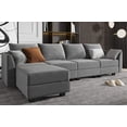 thumbnail image 2 of HONBAY Modular Sectional Couch with Reversible Chaise L-Shape Sofa 4-Seat Couch, Grey, 2 of 6