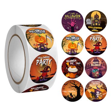 TopLLC Autocollants Muraux, Autocollants Classiques de Décoration d'Halloween, Décalcomanies de Visage de Lanterne, Expressions de Citrouille Amusantes, Autocollants de Bonbons d'Halloween pour Boîtes et Cartes, Ruban de Scellage d'Halloween