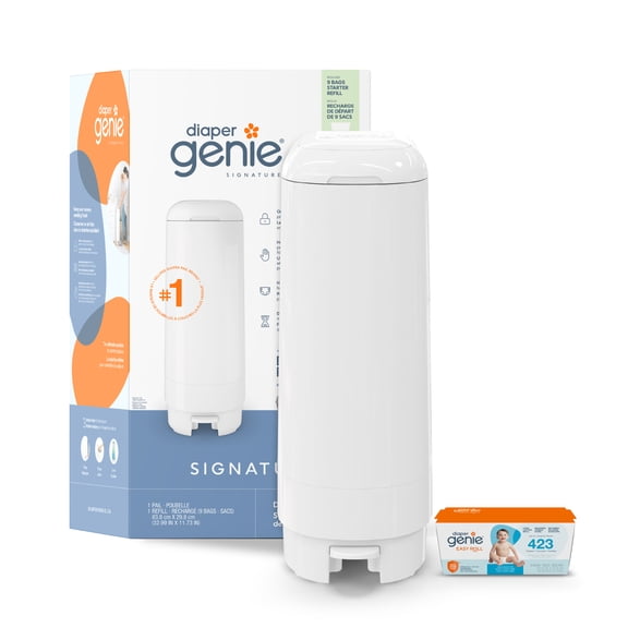 Poubelle à couches Diaper Genie Signature - 9 sacs - Blanc