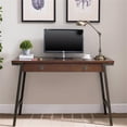 thumbnail image 3 of Pemberly Row Wood Computer Desk in Walnut and Foundry Bronze, 3 of 16