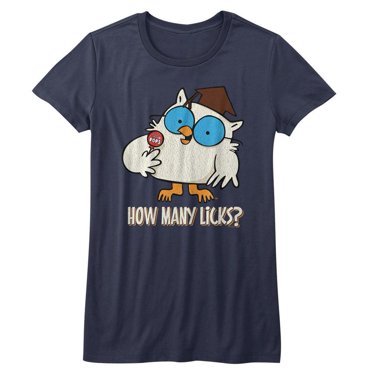 Tootsie Roll Many Licks Navy Junior Women's T-Shirt