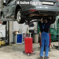 thumbnail image 3 of Ourlova Portable Fee Oil Drain 18 Gallon Waste Oil Container for Steel Oil Change Pan with Brake Wheels Liquid Level Indicator Tube Oil Cart for Oil Drain Funnel Drain, 3 of 8