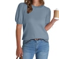 thumbnail image 4 of Dealovy Hauts Habillés Décontractés pour Femmes T-Shirts à Col Rond Manches Courtes Bouffantes Chemises Décontractées T-Shirts Basiques, 4 of 7