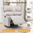 thumbnail image 3 of YSICK Small Swivel Rocker Recliner Chair for Small Spaces Linen for Living Room,Beige, 3 of 6