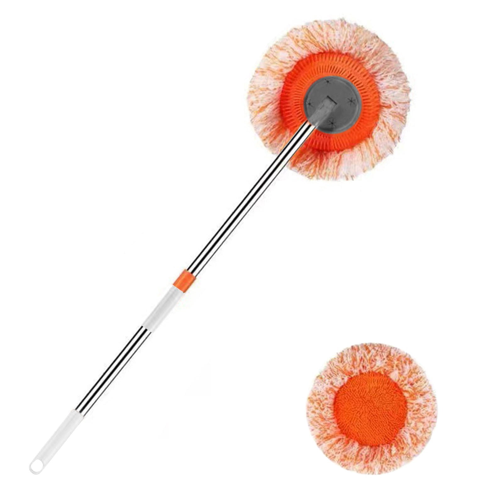 Sunflower Mop 180-Degree Rotating Wall & Ceiling Mop Thick Soft Absorbent Cloth Head Adjustable Tension Buckles Hanging Hole for Drainage & Storage