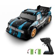 1/16 Scale High-Speed Drift RC Car with Dual Battery, 2.4GHz Remote Control, Blue, Includes Water Spray Feature and Racing Accessories