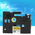 thumbnail image 1 of Label Tape, High Durablility PET Label Tape, Easy To Carry Crafting Christmas Halloween For Presents Wrapping Party Kze-721 Black Letter On Yellow Base, 1 of 8