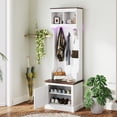 thumbnail image 2 of HOMCOM 3-in-1 Hall Tree with Bench, Coat Rack with Shoe Storage, White, 2 of 10