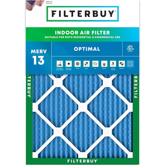 Filterbuy 16x20x1 Air Filter MERV 13 Health Defense, HVAC AC Furnace Air Filters Replacement (1-Pack)